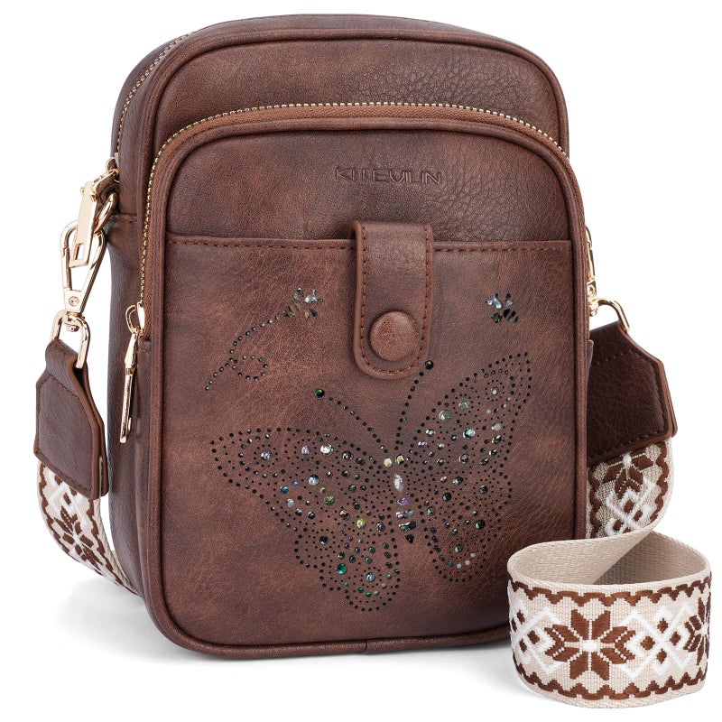 KITEVIUN Crossbody Purse for Women Leather Crossbody Bags Small Shoulder Handbags Cell Phone Wallet with Adjustable Strap & Card Slots - Image 1