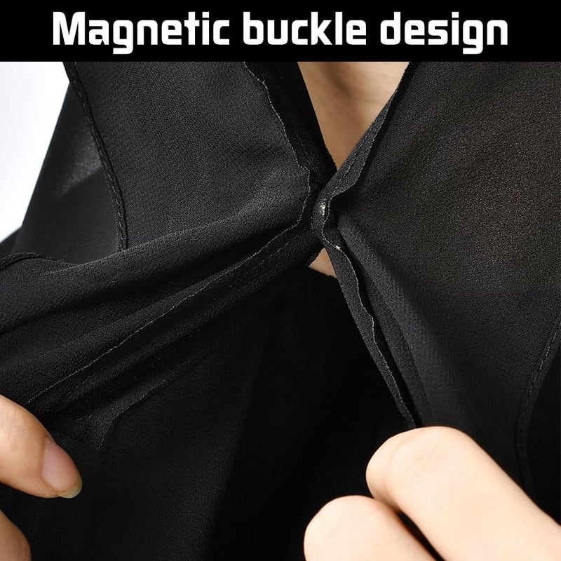 2-Piece Instant Hijab Set with Magnetic Chiffon Scarf and Attached Undercap - Image 3