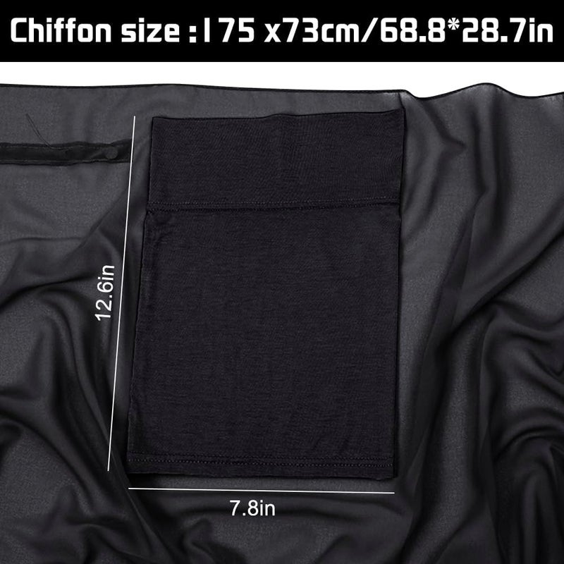 2-Piece Instant Hijab Set with Magnetic Chiffon Scarf and Attached Undercap - Image 2