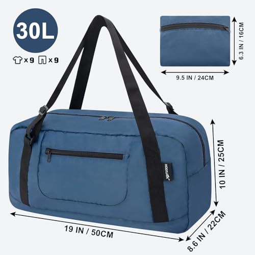 HOLYLUCK Foldable Travel Duffel Bag For Women Men Luggage Great for Gym Airforce blue - Image 3