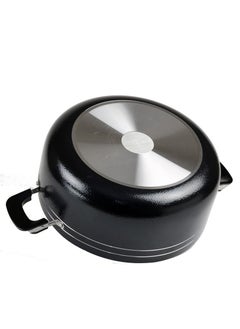 KAWASHI Aluminium Dutch Oven Cooking  With Glass Lid Black/Sliver 32CM  - Image 2