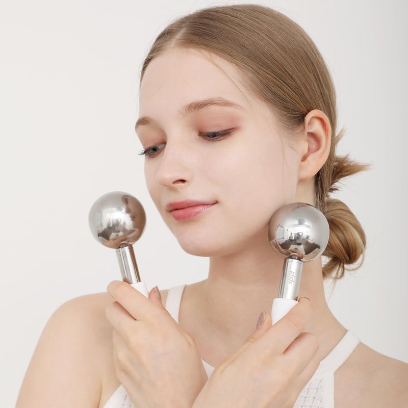 Pfefe 360 Rotating Ice Globes for Face & Eyes, Unbreakable Stainless Steel Cryo Sticks for Beauty Routines, Facials Cold Roller Colling Globes for Puffiness, Wrinkles, Dark Circles, Headaches - Image 4