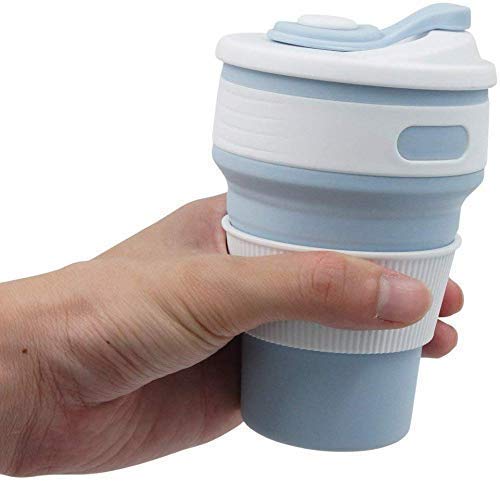 MINNESOTA BPA Free Food Grade Silicone Collapsible Foldable Portable Tea Coffee Water Thermos Travel Mug Cup, Heat Insulated for Hot and Cold, Foldable Cup with Lid, 350ML - Multicolor - Image 2