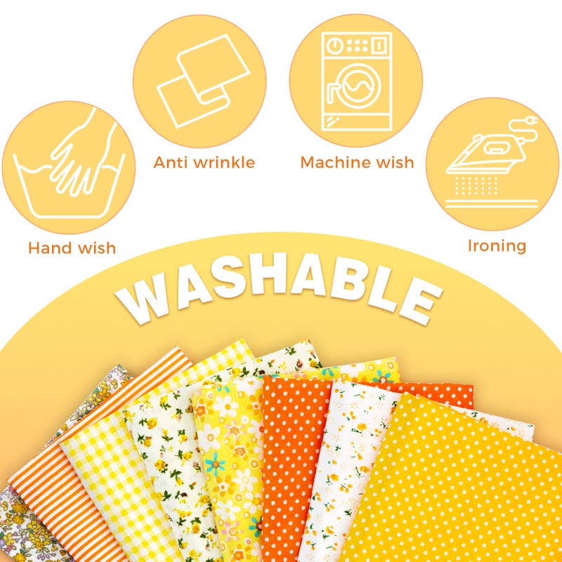 Aubliss 8Pcs Fat Quarter Fabric Bundles (100% Cotton - 20 X 20 / 50Cm X 50Cm) Quilting Cotton Craft Fabric Pre-Cut Squares Sheets For Patchwork Sewing Quilting Crafting - Image 4