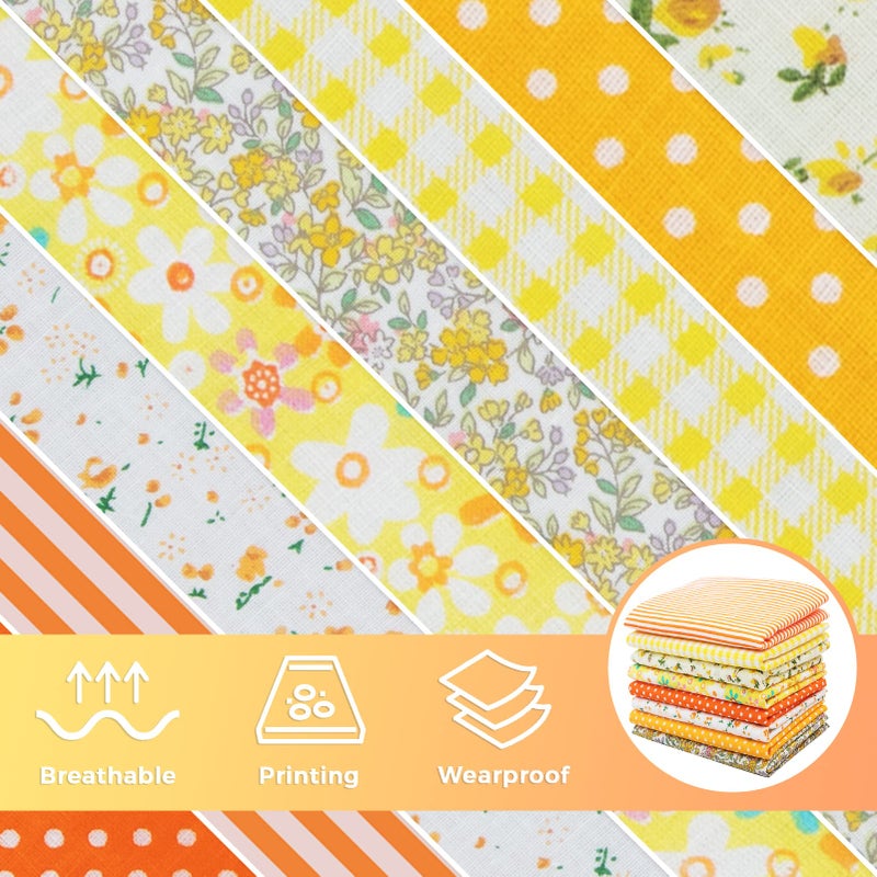 Aubliss 8Pcs Fat Quarter Fabric Bundles (100% Cotton - 20 X 20 / 50Cm X 50Cm) Quilting Cotton Craft Fabric Pre-Cut Squares Sheets For Patchwork Sewing Quilting Crafting - Image 5