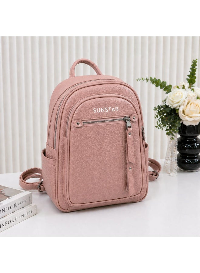SUNSTAR Stylish Mini Backpack – Multi-Zip Compact Travel & Daily Use Bag