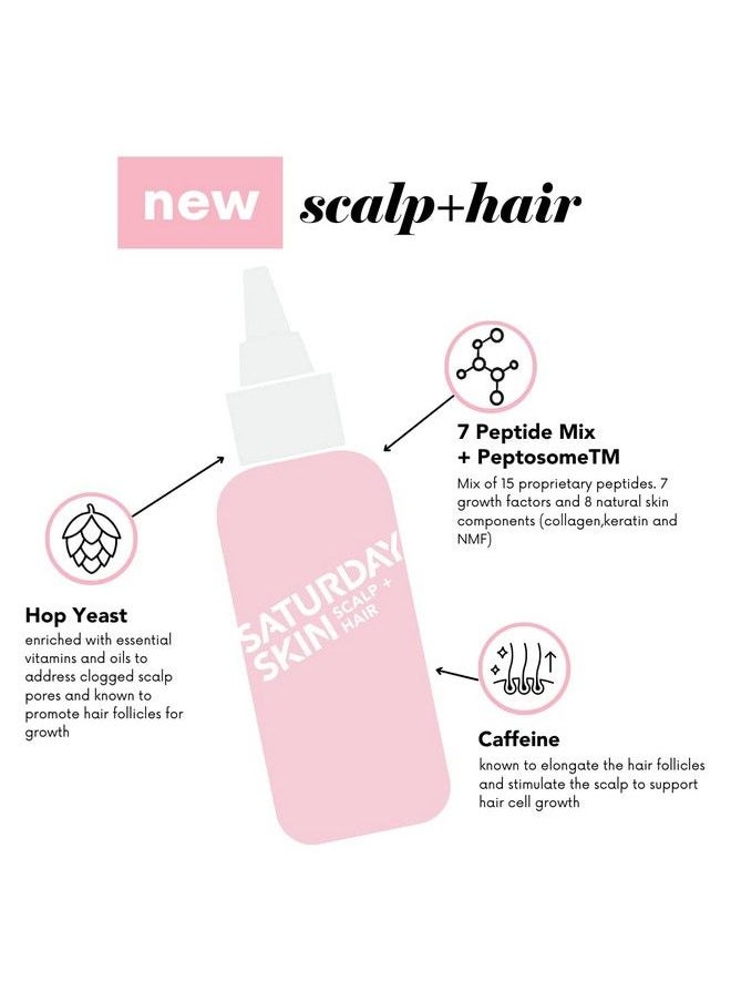 saturday skin - Scalp + Hair Strengthening Peptide Treatment Overnight Serum Awakened Pepped Nourished Thicker Longer For Thin & Dry Hair Collagen Keratin (2.70 Fl. Oz.) - Image 1