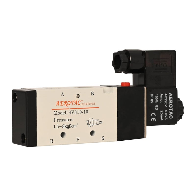 Hyco Solenoid Air Control Pneumatic Valve Internally Piloted Acting Type Single Electrical Control (3/8" 5/2 WAY (4V 310-10)) - Image 2