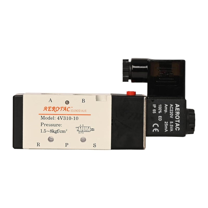 Hyco Solenoid Air Control Pneumatic Valve Internally Piloted Acting Type Single Electrical Control (3/8" 5/2 WAY (4V 310-10)) - Image 1