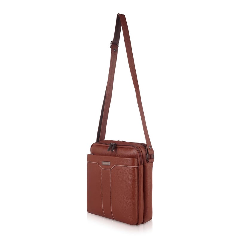 DIVISO Premium Genuine Leather Office Handbag with Velvet Lining Elegant Durable Bag with Nylon and Leather Strap Zipper Closure Perfect for Work or Daily Use - Image 5