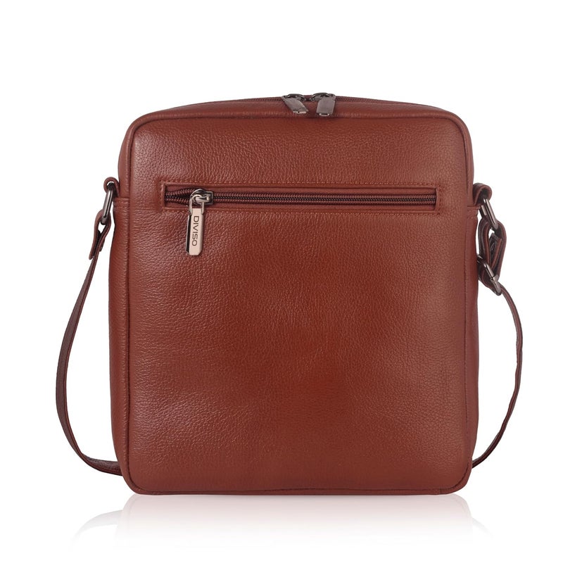 DIVISO Premium Genuine Leather Office Handbag with Velvet Lining Elegant Durable Bag with Nylon and Leather Strap Zipper Closure Perfect for Work or Daily Use - Image 4