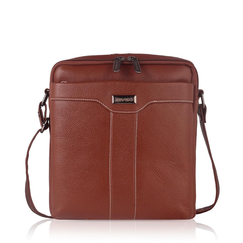 DIVISO Premium Genuine Leather Office Handbag with Velvet Lining Elegant Durable Bag with Nylon and Leather Strap Zipper Closure Perfect for Work or Daily Use - Image 1