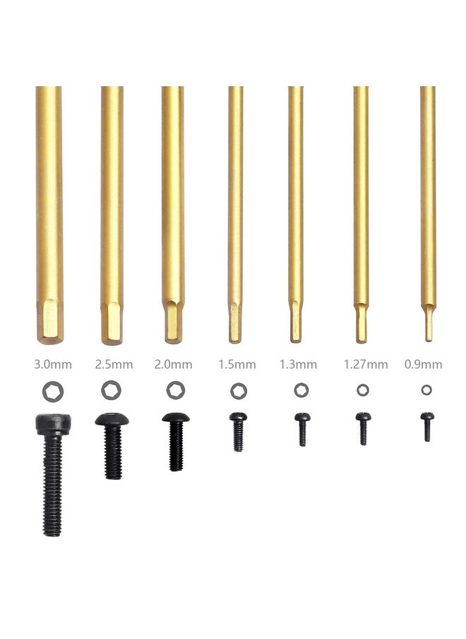 Hobbypark HobbyPark Hex Driver Set Hex Allen Screwdriver Kit Titanium 0.9mm/1.27mm/1.3mm/1.5mm/2.0mm/2.5mm/3.0mm Small and 17mm Hex Wrench Set RC Car Tools Kit  - Image 5