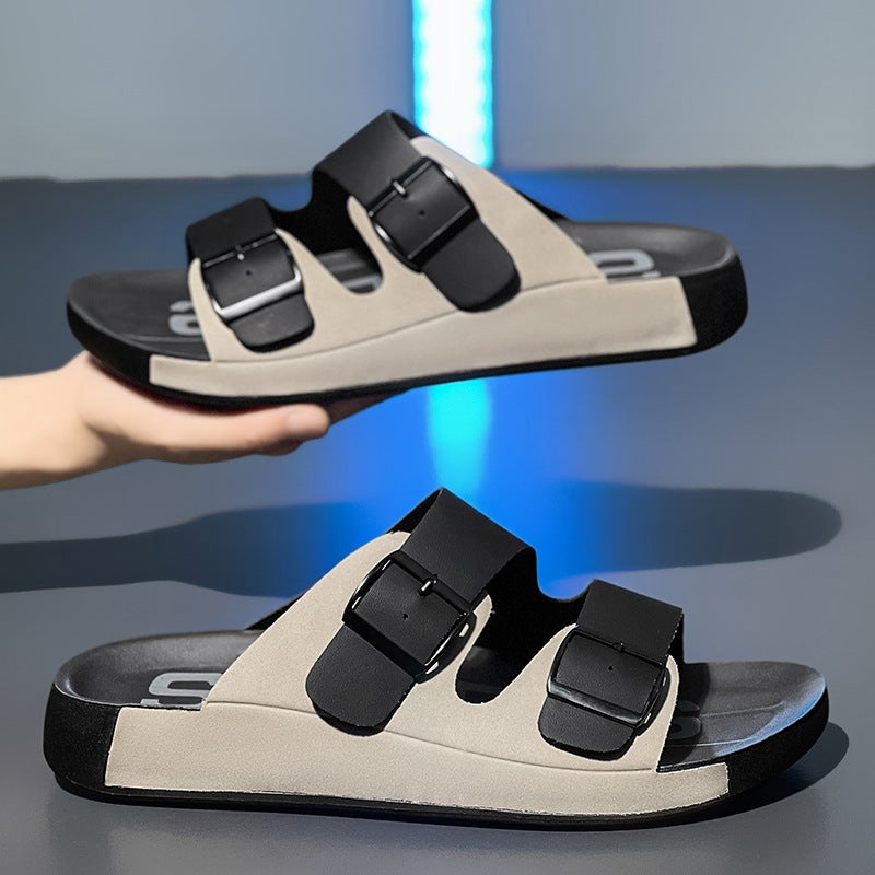 Giày Sandal Nam Men'S Sandals British Casual Breathable Beach Shoes - Image 3