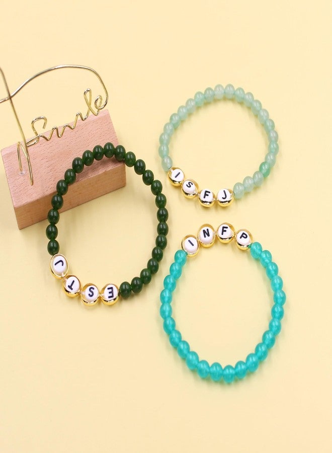 Tobestu Deep Green ESTJ Beaded Bracelet - Chalcedony Agate Jewelry - Mood Type Accessory - YA5886 - Image 5