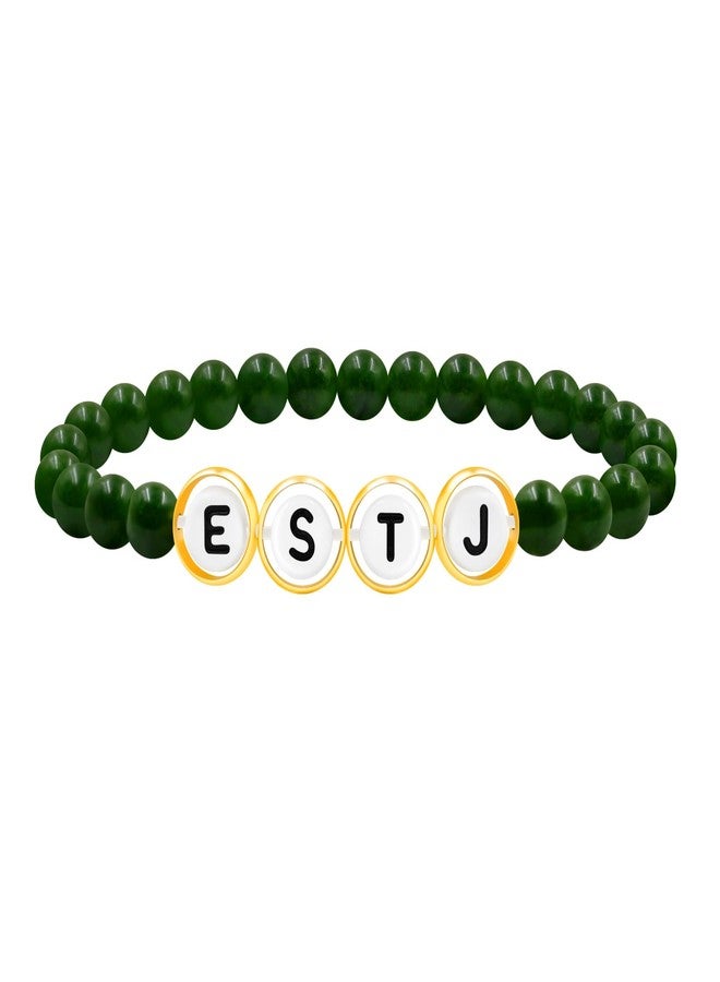 Tobestu Deep Green ESTJ Beaded Bracelet - Chalcedony Agate Jewelry - Mood Type Accessory - YA5886 - Image 1