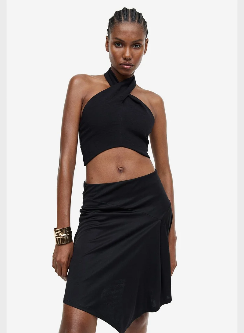 H&M Asymmetric Hem High Waist Skirt