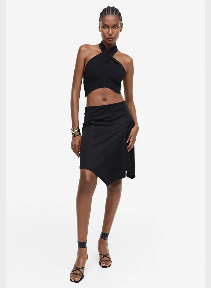H&M Asymmetric Hem High Waist Skirt