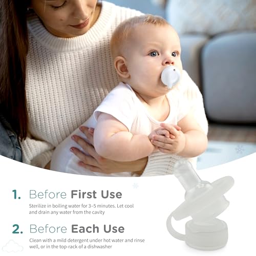 Nippii Freezable Pacifier for Baby Teething Relief - Safe Infant Teether with Cooling Effect - Easy to Clean, Medical Grade Soft Silicone - BPA Free - for Babies 0-9 Months - Made in USA - Image 5