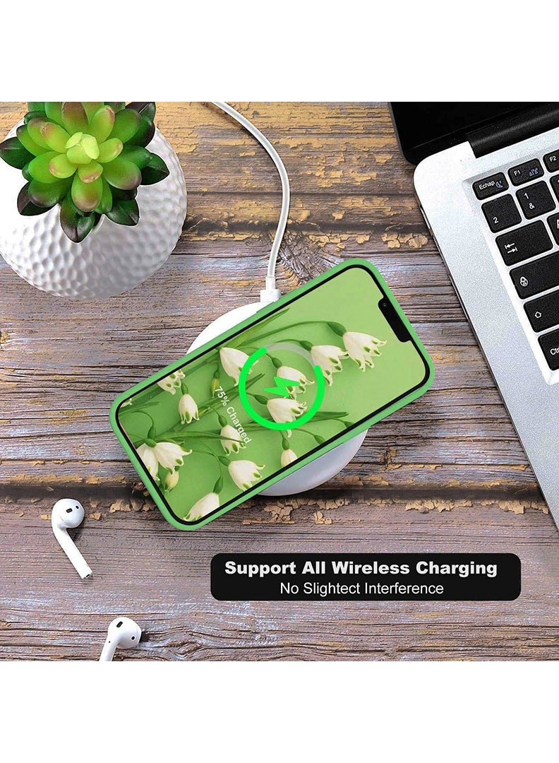 رفع القضية متوافق مع حافظة iPhone 12 Pro Max مقاس 6.7 بوصة، سيليكون سائل ممتاز [حماية الكاميرا] [بطانة ناعمة من الألياف الدقيقة المضادة للخدش] غطاء هاتف نحيف واقٍ مقاوم للصدمات لهاتف iPhone 12 Pro Max، أخضر - Image 4