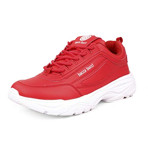 Bacca Bucci Men Lace Up Sneaker Shoes Red, Size UK9 - Image 1