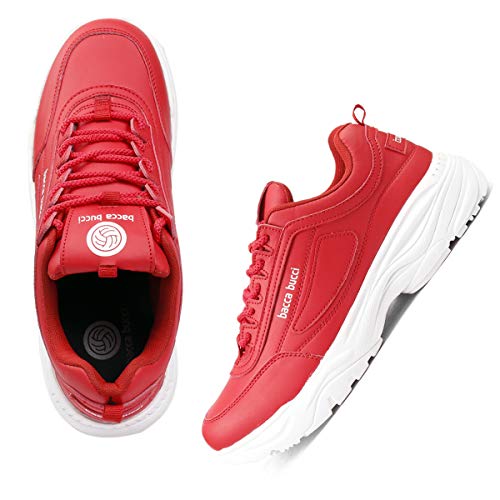 Bacca Bucci Men Lace Up Sneaker Shoes Red, Size UK9 - Image 5