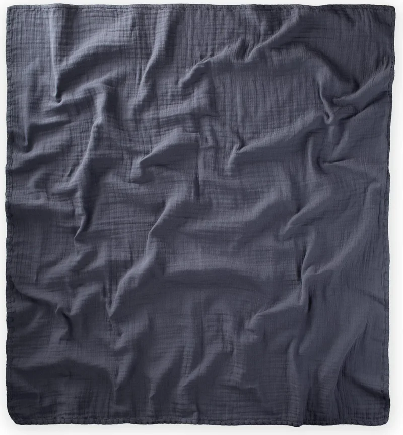 Cigit Muslin Double Sided Handmade Baby Blanket (Washed) 100X100 cm Smoked Turquoise