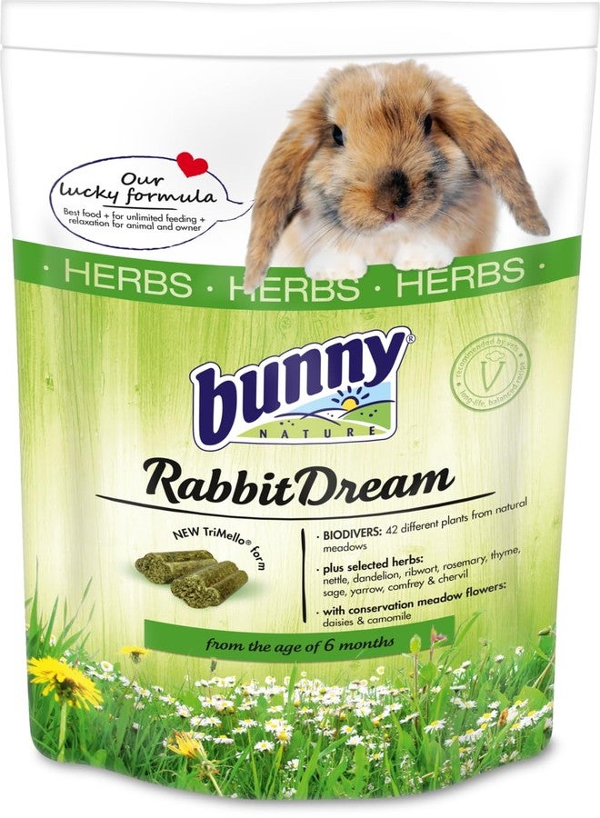 Bunny Nature Rabbit Dream Herbs - 1.5 Kg Rabbit Food | Natural Herbal Mix for Rabbits | High-Fiber, Nutritious Blend for Digestive Health and Enrichment - Image 1