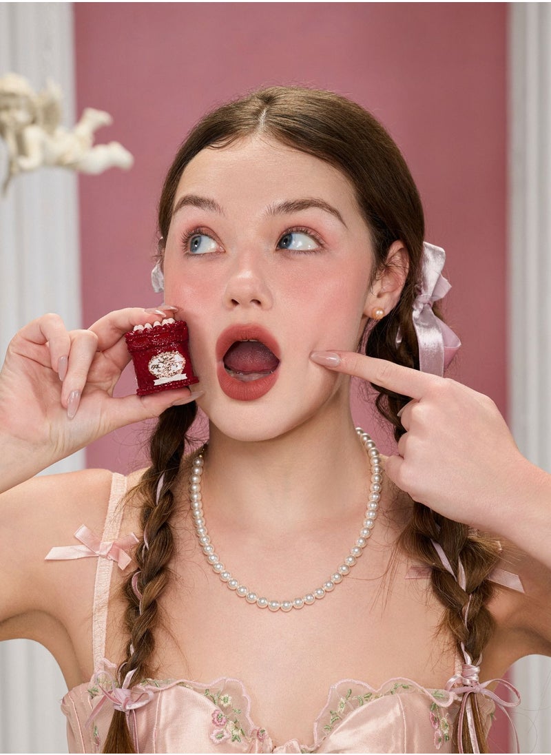 Flower Knows Strawberry Cupid Cake Lip Cream Hydrating Velvet Matte Lipstick Smudge-Proof Creamy Texture-V07 Fig  - Image 3