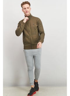 French Connection Men Mock Neckline Long Sleeves Brand Logo Sweatshirt, Khaki and Olive  - Image 5