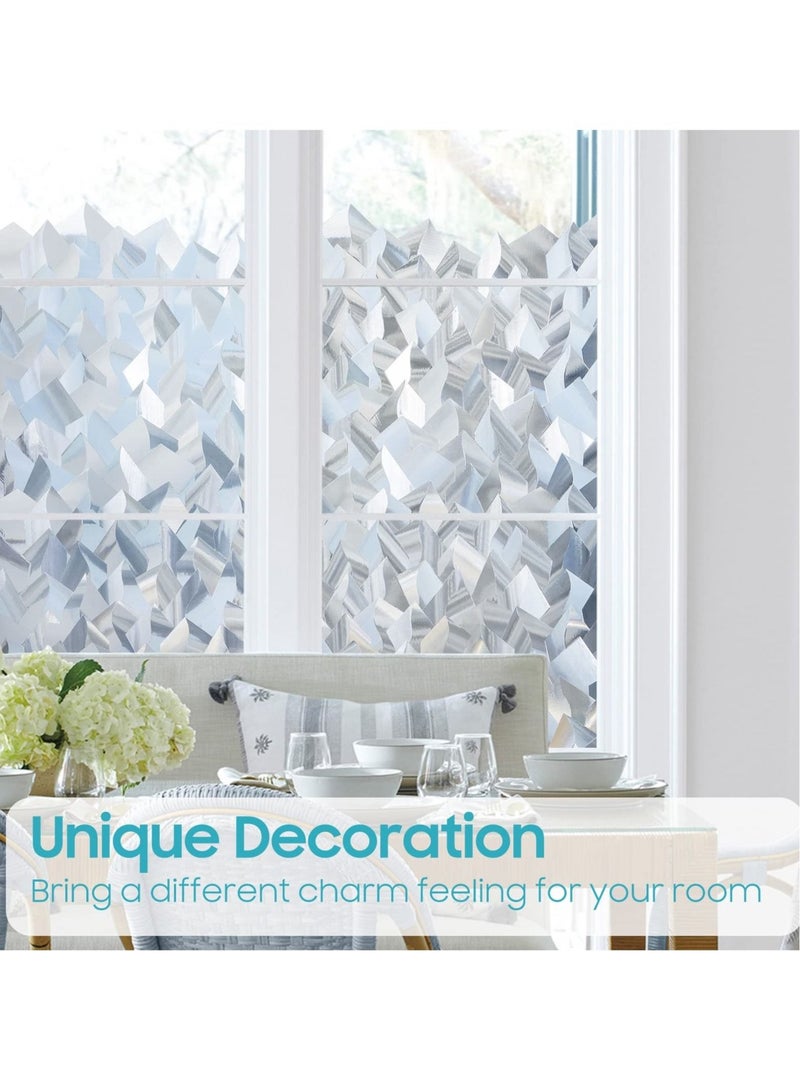 كابتن تيك Window Privacy Film, Prism Window Film 3D Decorative Crystal Static Cling Heat Blocking Window Film Non-Adhesive Removable Glass Film Anti-UV - Image 5