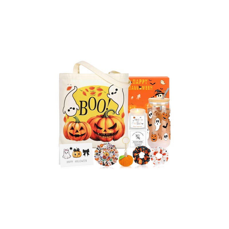 SiplyHaven Boo Basket Stuffers for Women 8 Halloween Gifts Basket for Women Spooky Gift Set for Her Daughter Sister Friend Adults Family Neighbors - Image 1