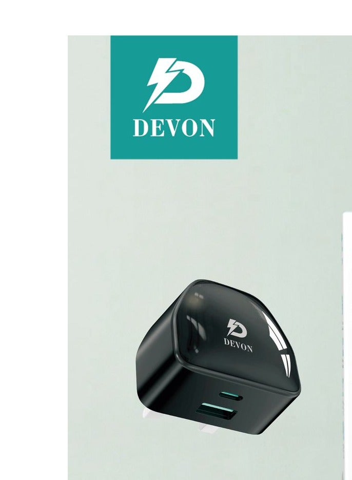 Devon 48W Dual USB PD Fast Charging Charger Black - Image 1
