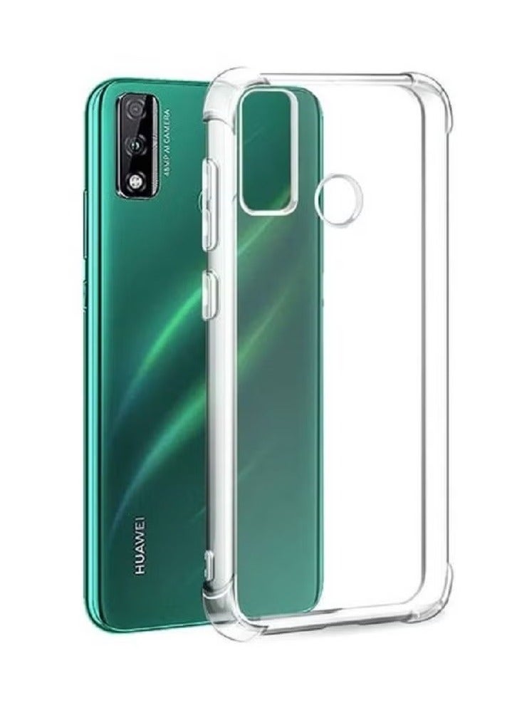 جراب Huawei Y8s شفاف رفيع من مادة TPU مع غطاء حماية من الزوايا مضاد للسقوط ومقاوم للصدمات
