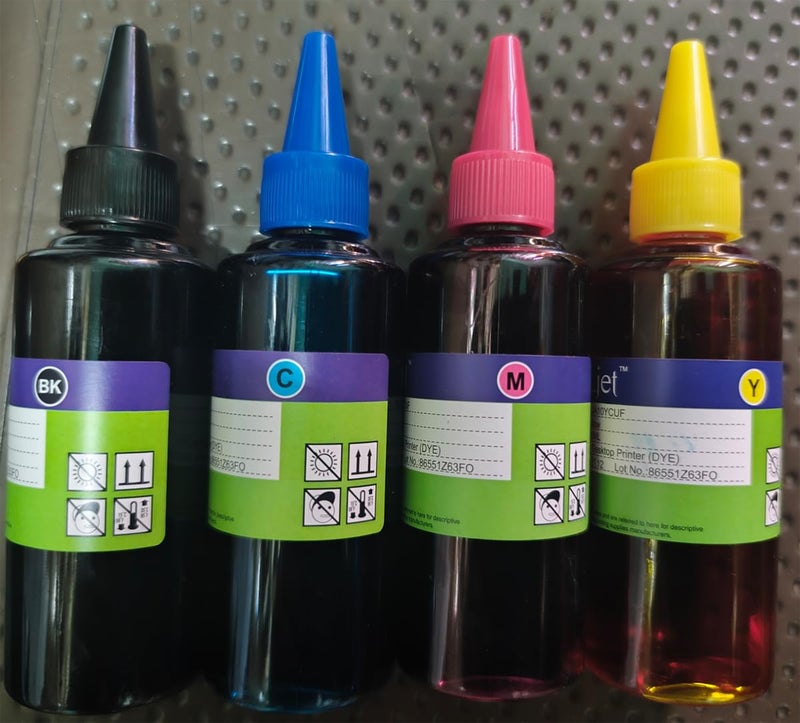 Universal 4 x 100ML Refill Ink Kit for Epson Canon HP Brother Lexmark DELL Kodak Inkjet Printer CISS Cartridge (Black, Cyan, Magenta, Yellow) - Image 1
