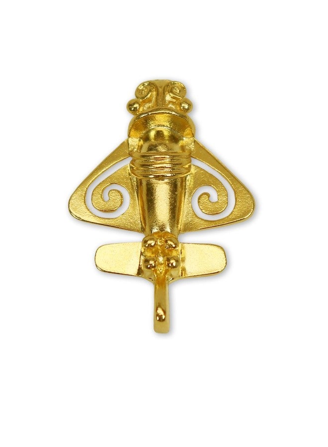 Real Metal Quimbaya Flyer Pin 24K Gold Finish Pre-Colombian Ancient Alien Artifact Lapel, Hat, Jacket or Backpack Pin - Image 1