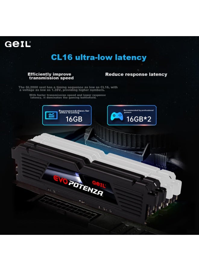 Geil 32gb Kit Ddr4 3600 Desktop Computer Memory Module Intel-specific Gl2000 M.2 Series White C16 Hynix Cjr Chips - Image 5