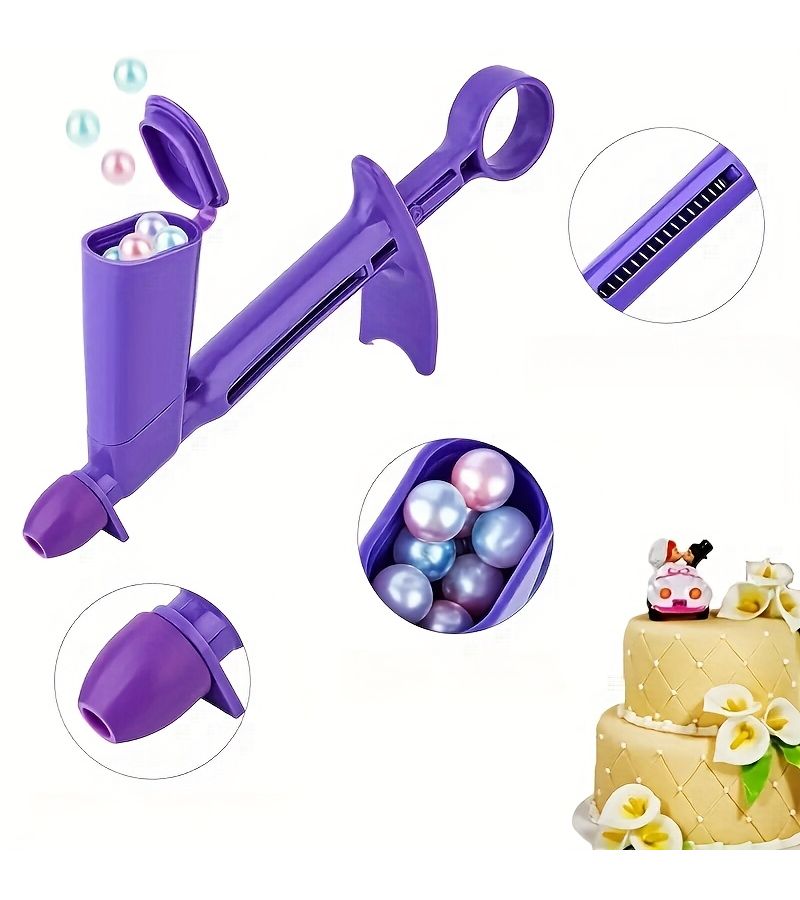 Purple 1pc Piping Tool With 4pcs Tips Cake Decorating Dessert Applicator DIY Baking Set - Image 2
