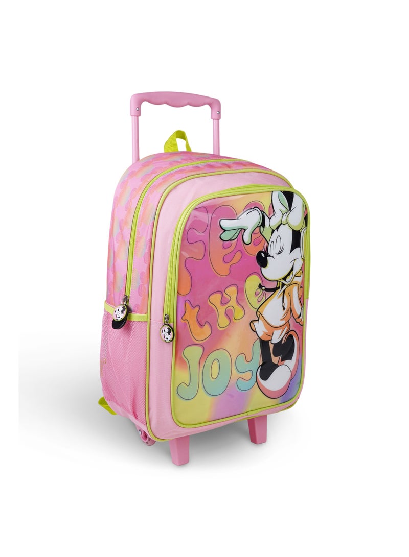Disney Minnie Mouse 3-in-1 Trolley Set 18" – Official Minnie Mouse Rolling School Backpack with Lunch Bag & Pencil Case, Wheeled School Bag Set for Girls - Image 3