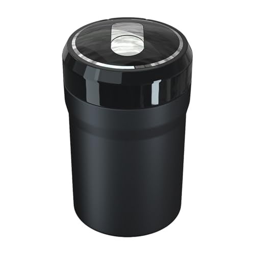 EOCICI Car Ashtray with Lid Smell Proof Smokeless Modern Black Ceramic Ashtray for Car Cup Holder - Image 1