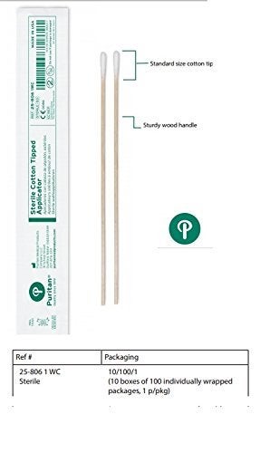Puritan Medical 6" Sterile Standard Cotton Swab w/Wooden Handle - 25-806 2WC - 2 per pkg - Box of 200 - Image 3