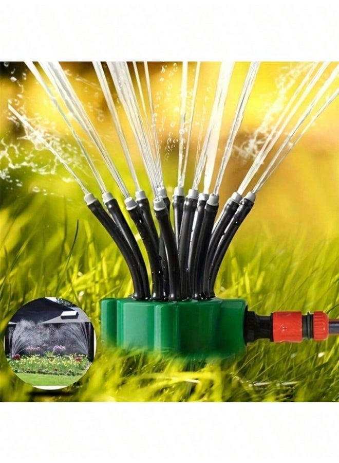 360° Automatic Multi-Head Garden Sprinkler, Plastic Garden and Plough Irrigation System, No Power Required, Includes Multiple Components, Garden Watering Tool - Image 4