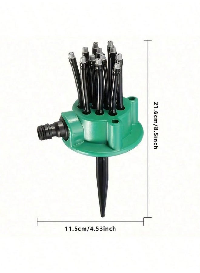 360° Automatic Multi-Head Garden Sprinkler, Plastic Garden and Plough Irrigation System, No Power Required, Includes Multiple Components, Garden Watering Tool - Image 5