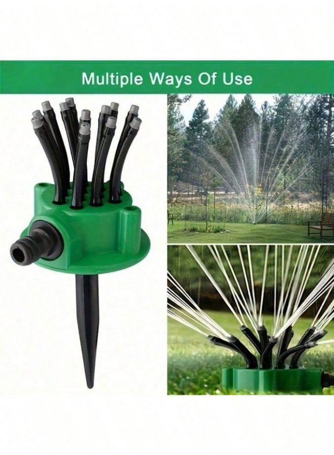 360° Automatic Multi-Head Garden Sprinkler, Plastic Garden and Plough Irrigation System, No Power Required, Includes Multiple Components, Garden Watering Tool - Image 3