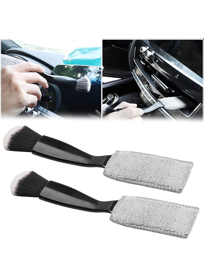 أوزيغالور فرش تنظيف السيارة قطعتين، فرشاة غبار السيارة، فرشاة تنظيف السيارة، فرشاة داخلية للسيارة، ملحقات تنظيف السيارة - Image 1