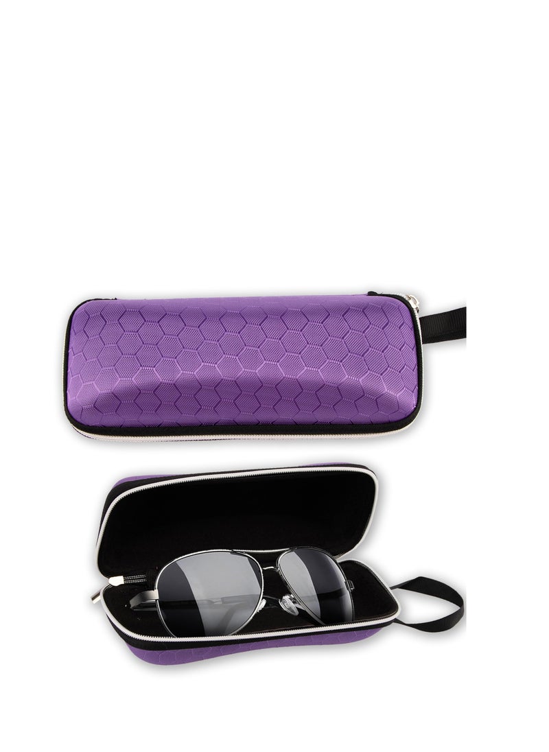 Generic - 1 pcs Hardshell Sunglasses Case with Zipper, EVA Hard Shell Portable Shockproof Zipper Travel Eyeglass Case with Handle - Image 1