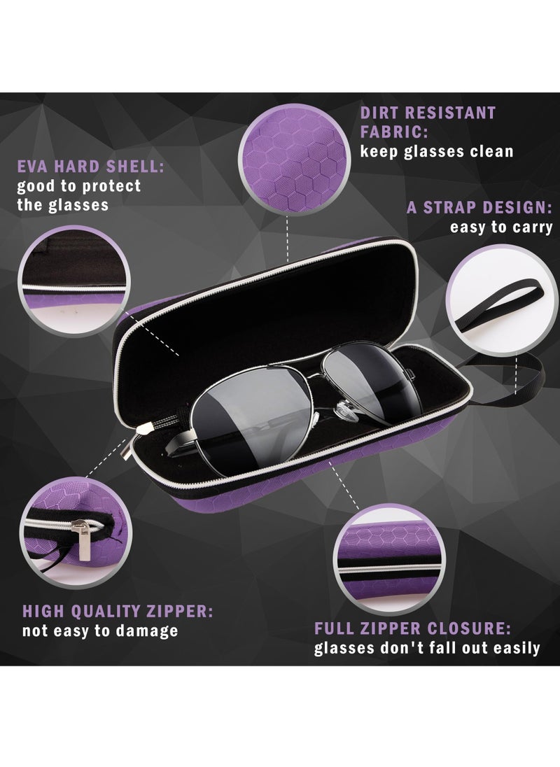 Generic - 1 pcs Hardshell Sunglasses Case with Zipper, EVA Hard Shell Portable Shockproof Zipper Travel Eyeglass Case with Handle - Image 1