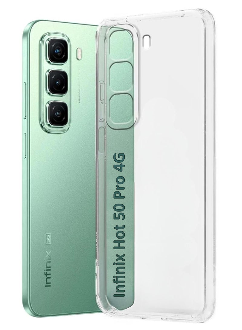 general Infinix Hot 50 Pro - Soft Flexible Transparent Silicone Protective Back Case Cover-Transparent - Image 1