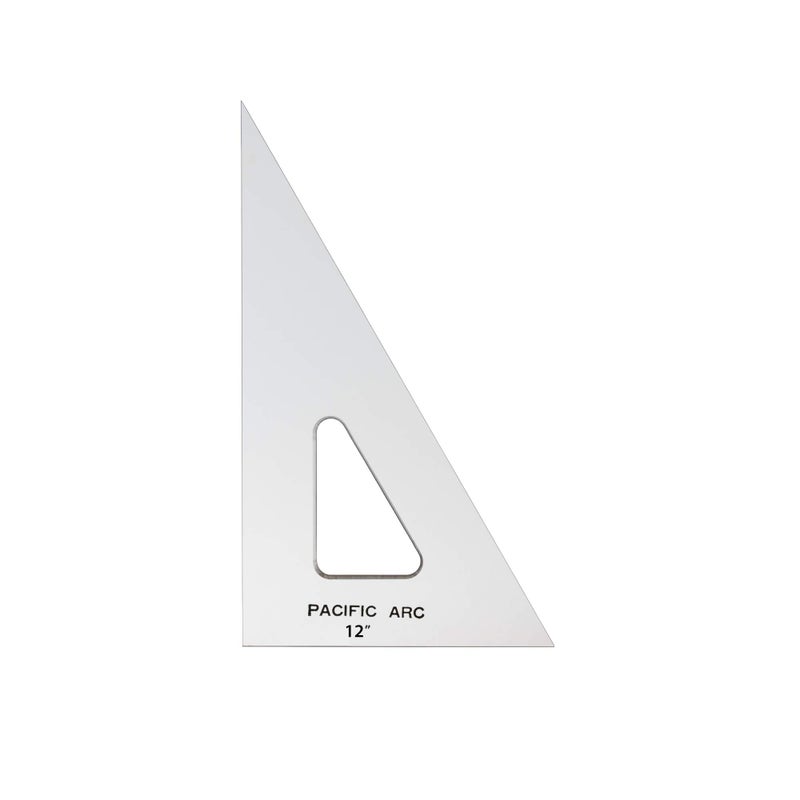 Pacific Arc Drafting Triangle, 12-inch, 30/60/90 Degrees, Clear Acrylic