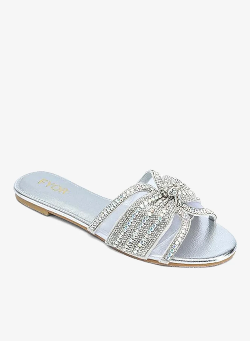 فايور Mesh Crystal Knot Flat Sandal MY 379